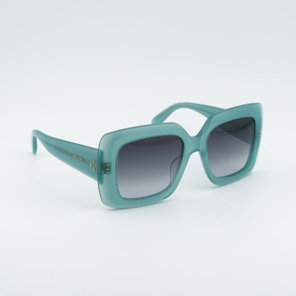 Celine CL40263I 93B Sunglasses Teal Square Frame, Grey Gradient Lenses - Picture 4 of 10
